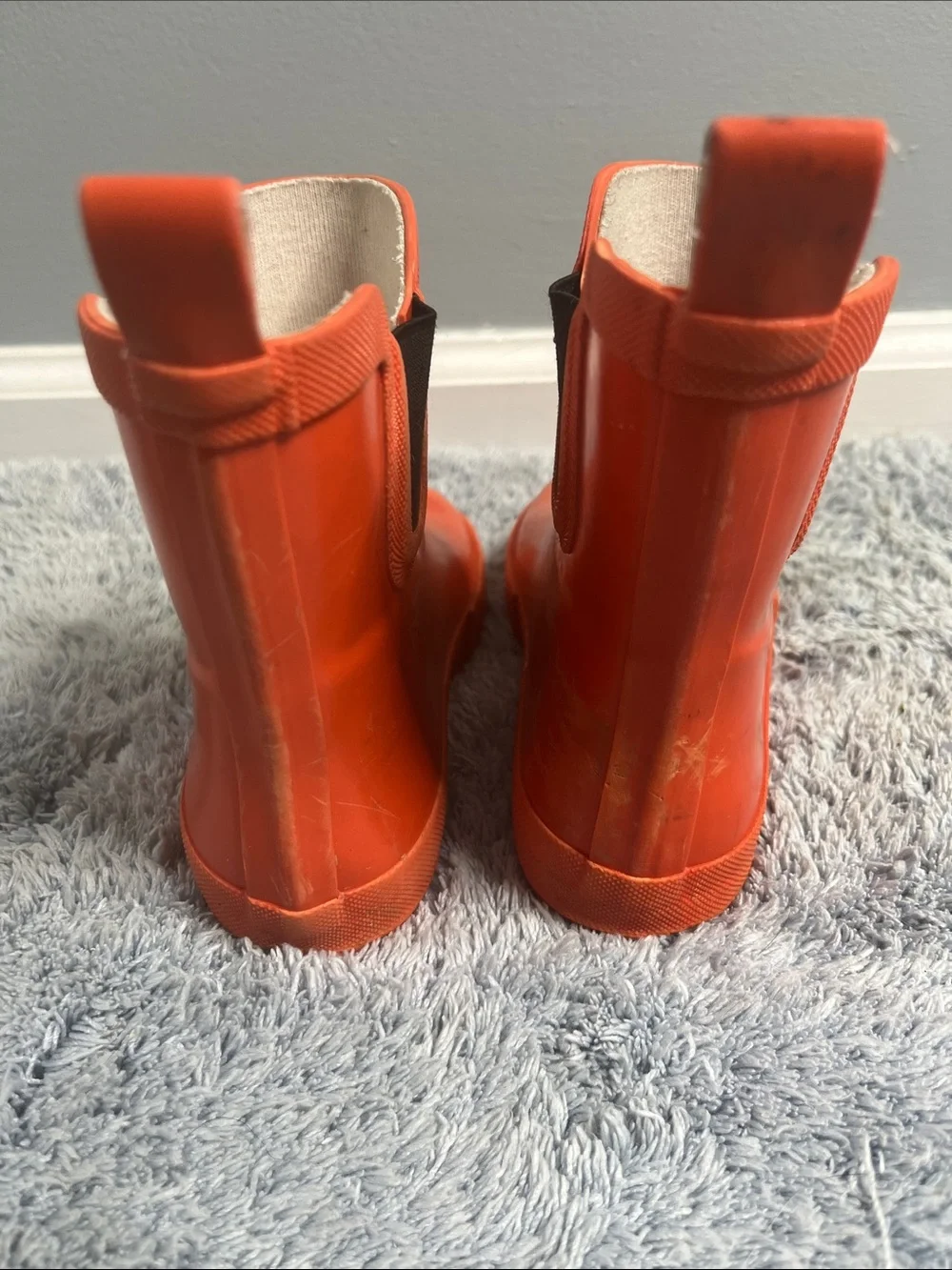 HISEA Kids Orange Short Rain Boots Unisex Size 12